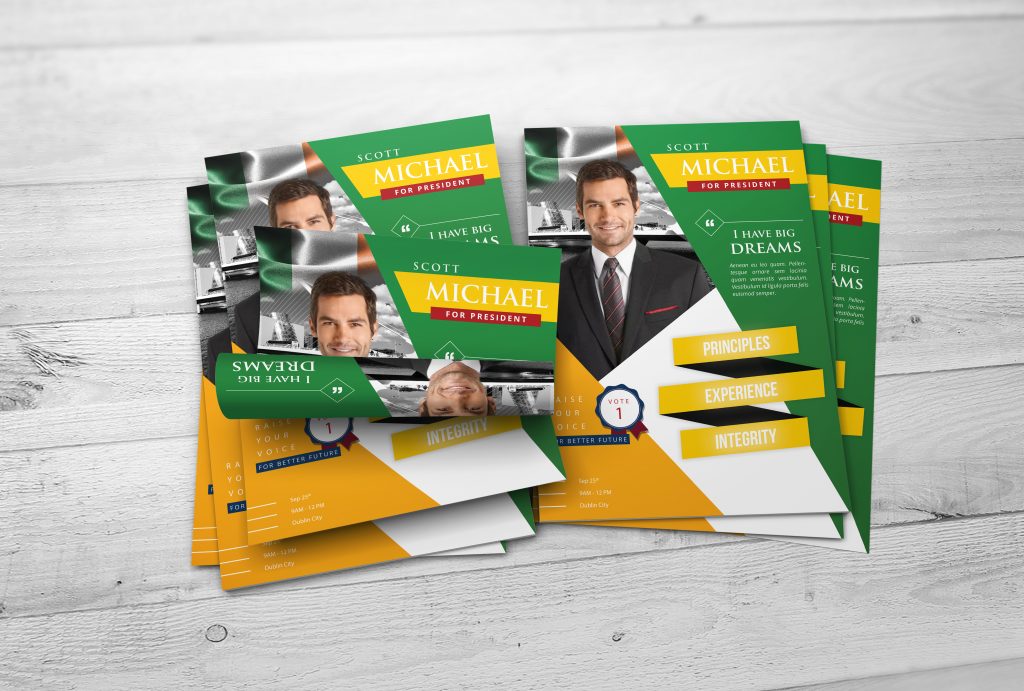 Election leaflets mockup design